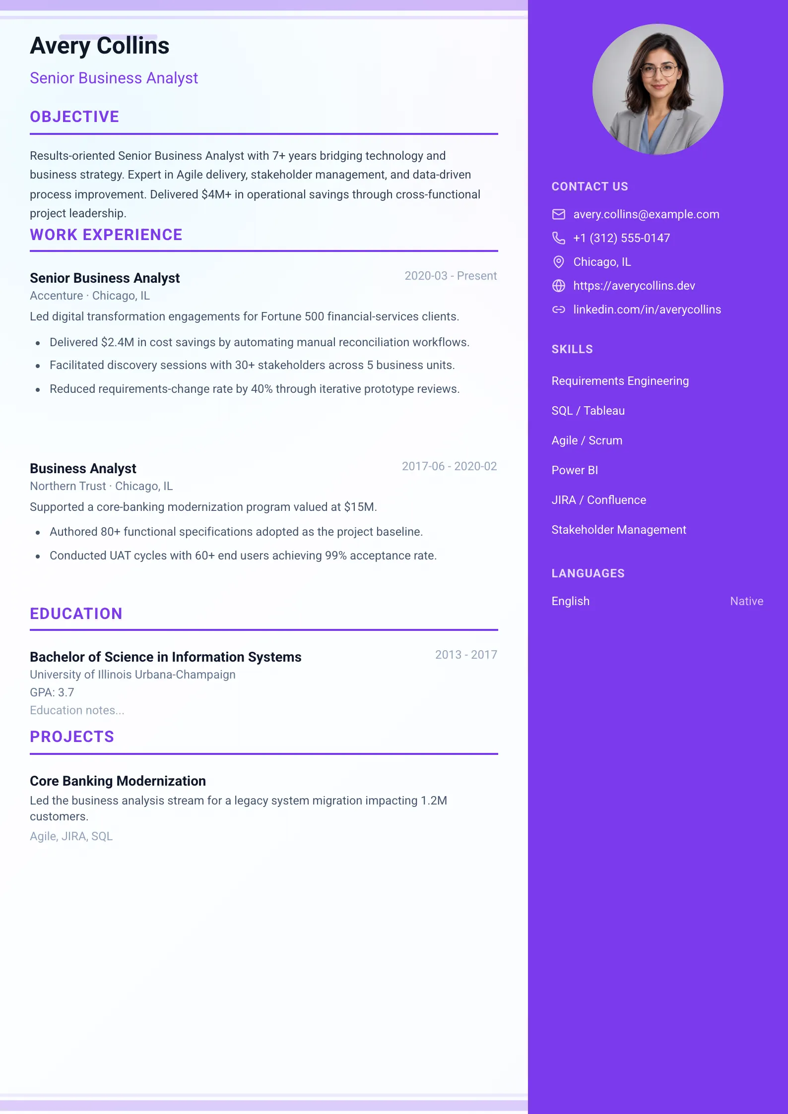 Exec Professional 02 resume template preview