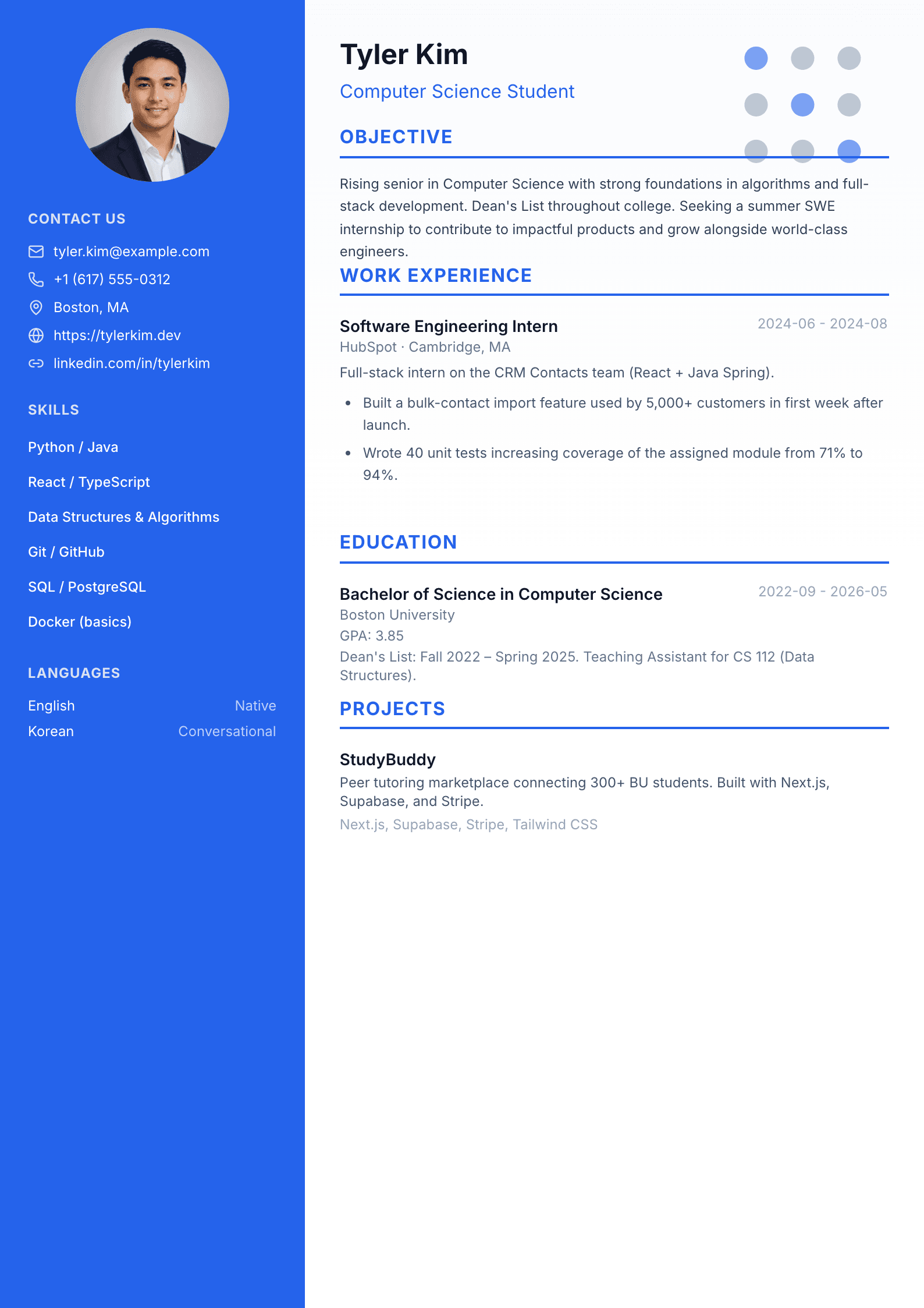 Fresh Modern 01 resume template preview