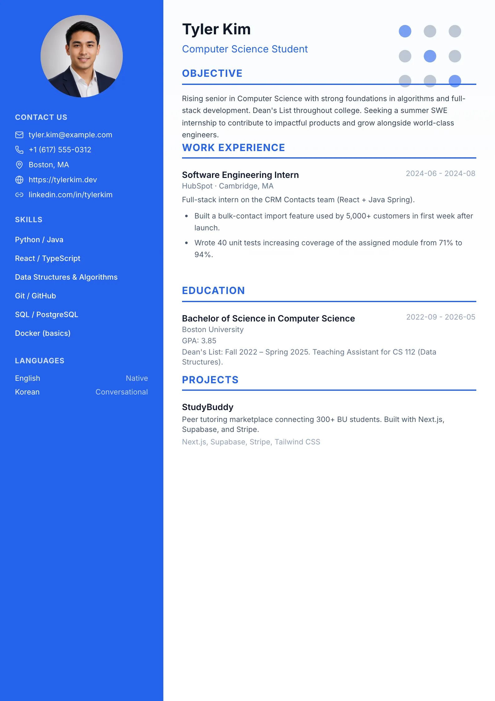 Fresh Modern 01 resume template preview
