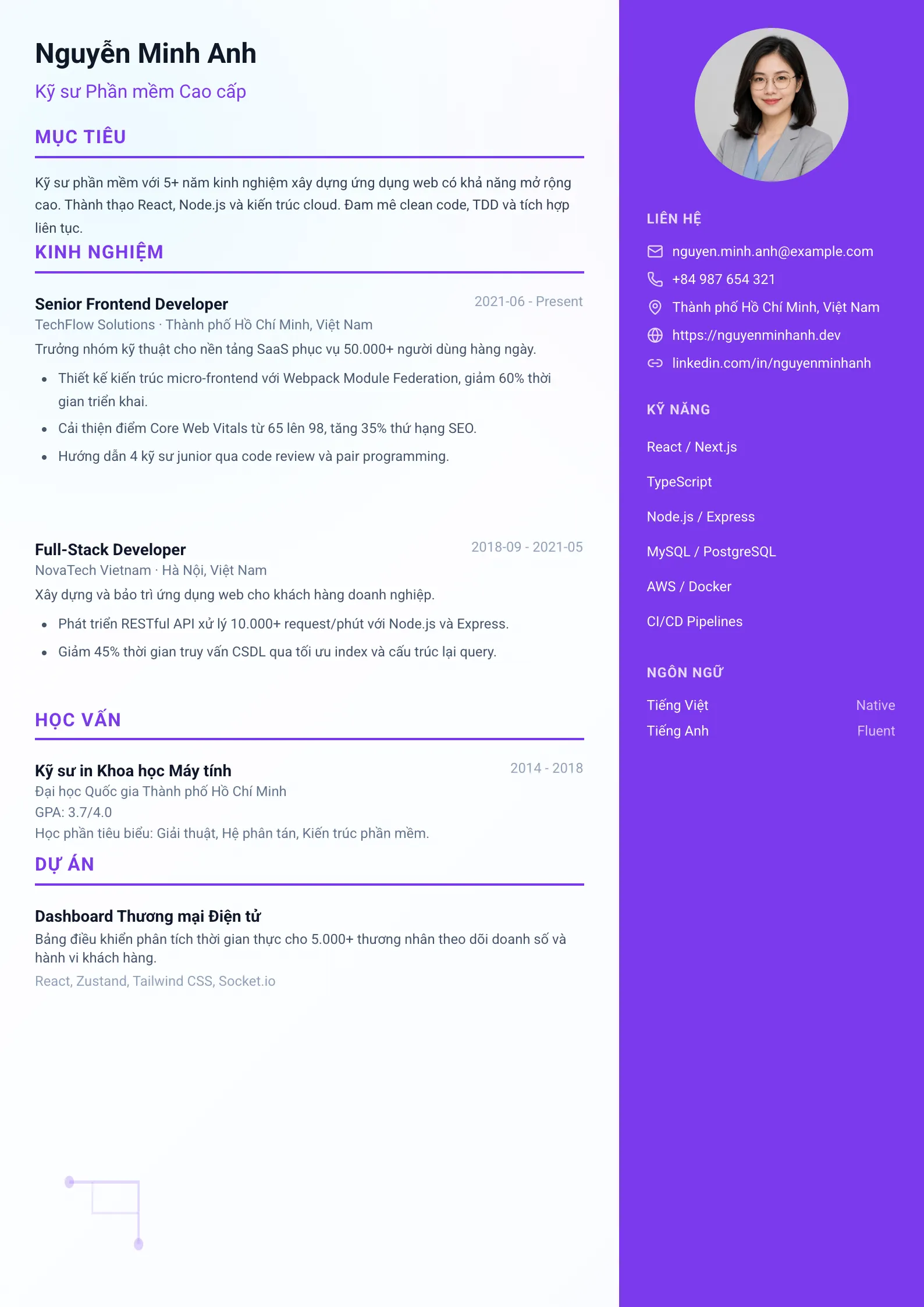 Tech Professional 02 resume template preview