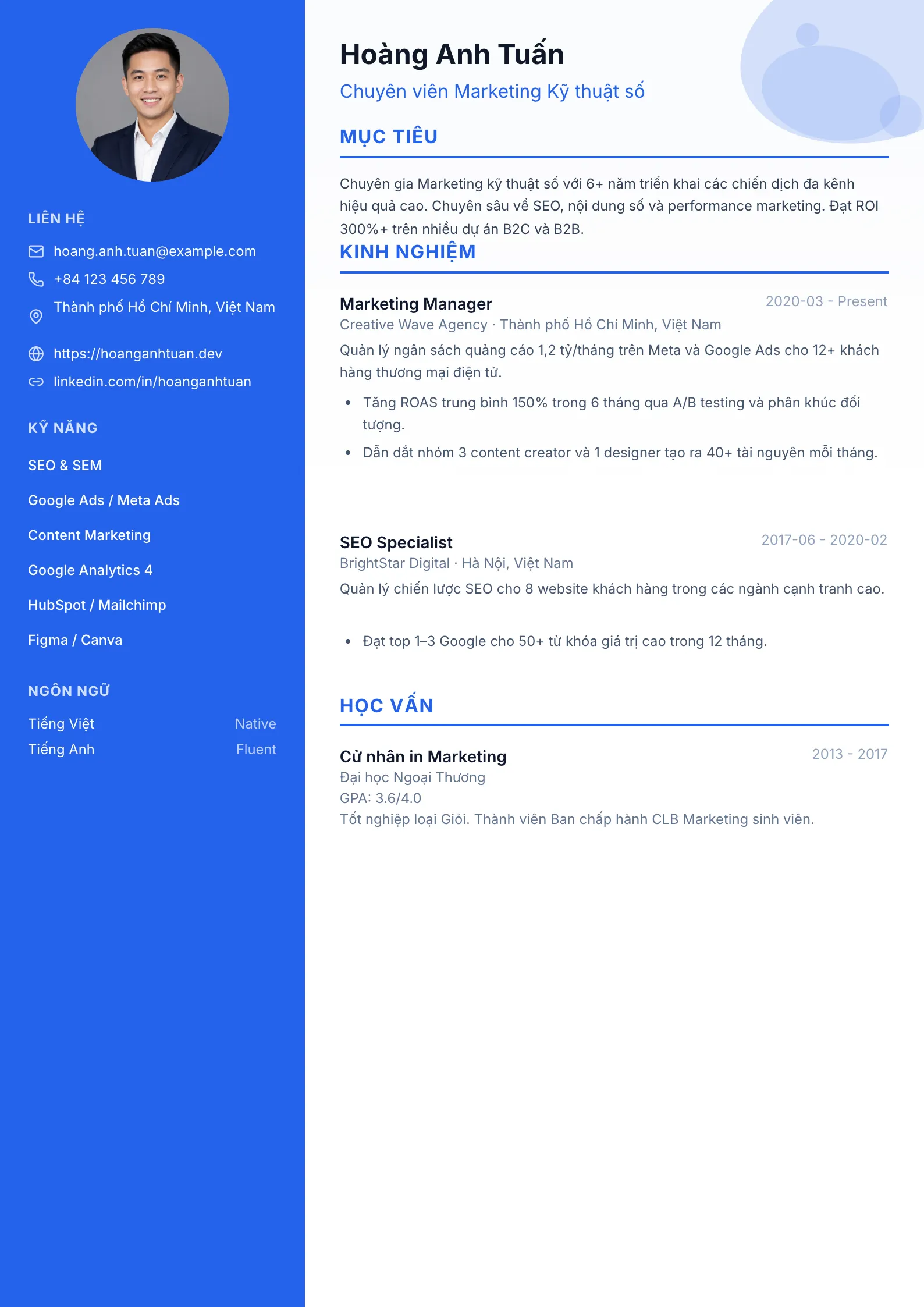 Creative Modern 01 resume template preview