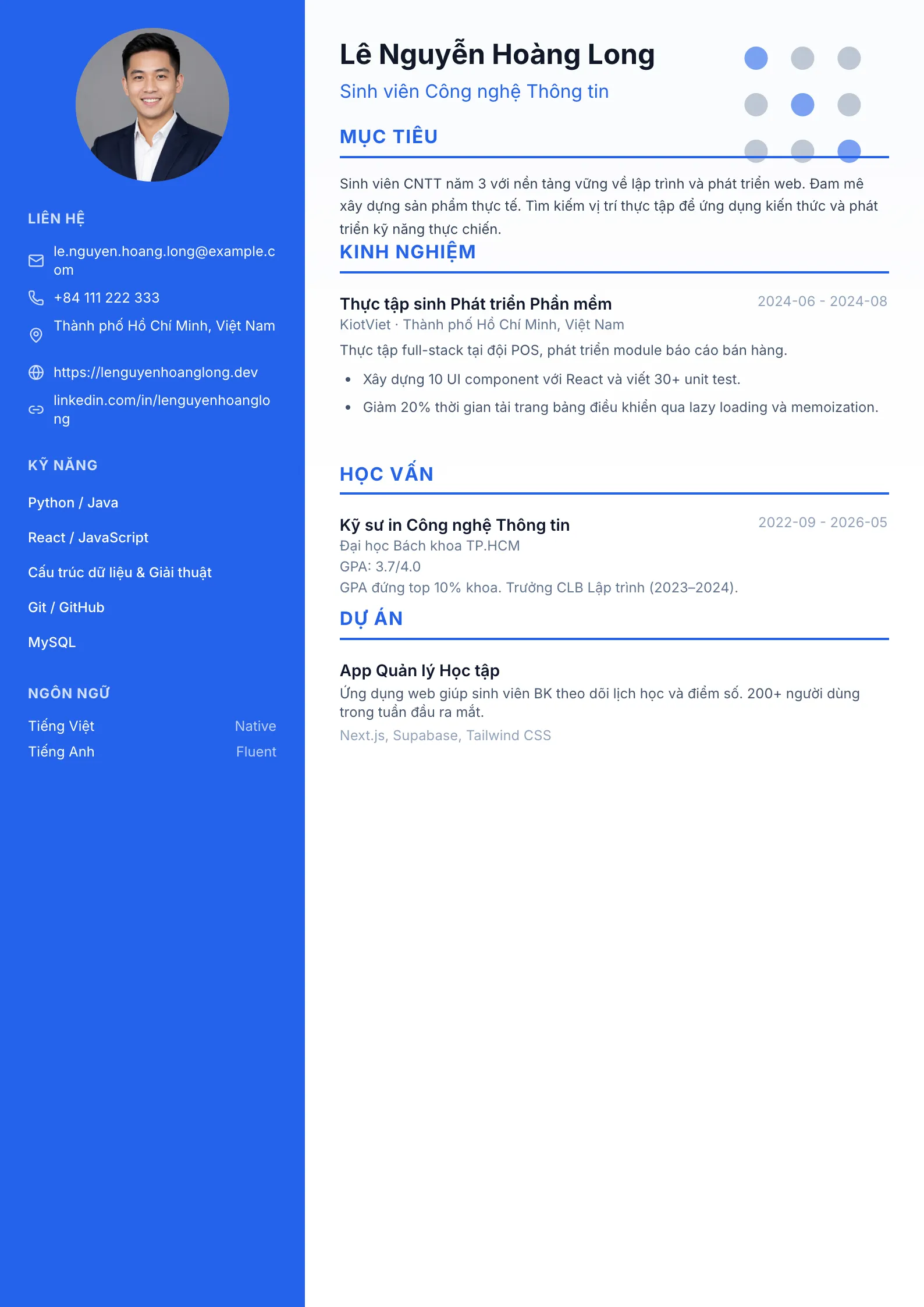 Fresh Modern 01 resume template preview